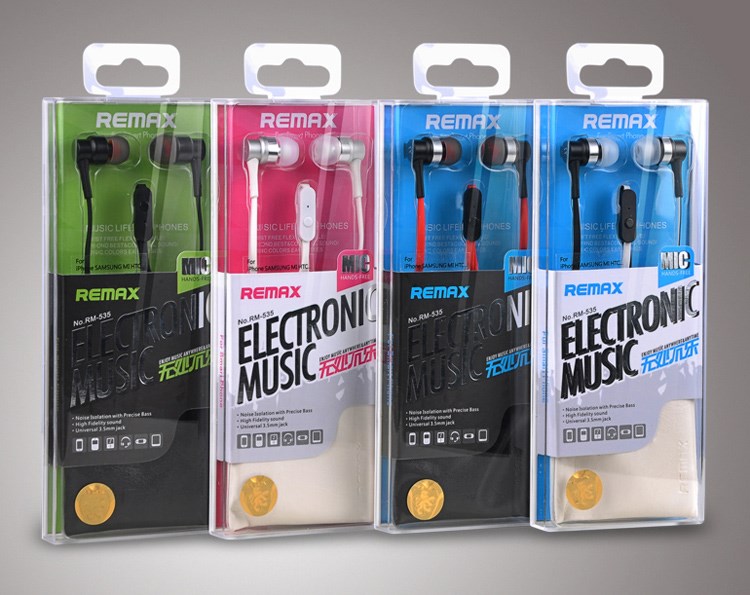 Remax 535 3,5-mm-In-Ear-Metallic-Stereo-Kopfhörer-Headset Mit Mikrofon Für Iphone Samsung Sony - Weiß-1