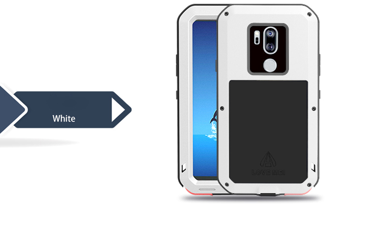 Love Mei a Resistente Alla Polvere Shock-a Prova di Splash Metal Defender Case Per LG G7 Thinq - D'argento