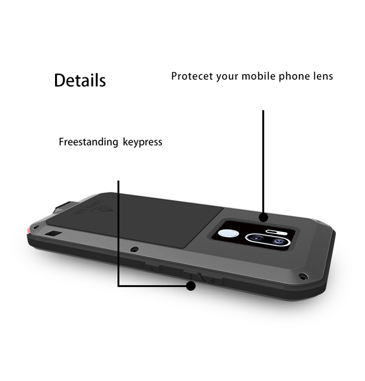 Love Mei a Resistente Alla Polvere Shock-a Prova di Splash Metal Defender Case Per LG G7 Thinq - D'argento