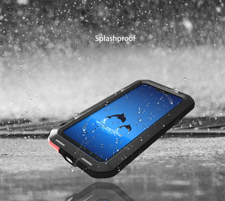 Love Mei a Resistente Alla Polvere Shock-a Prova di Splash Metal Defender Case Per LG G7 Thinq - D'argento