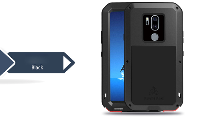 Love Mei a Prova di Shock a Prova di Shock Potente Shell di Difensore Metallico Per LG G7 Thinq - Nero