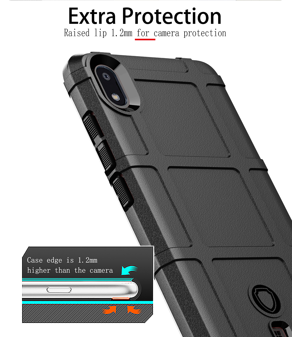 Cubierta de Teléfono TPU de Textura de Cuadrícula Cuadrada Anti-shock Para LG K20 (2019) - Negro