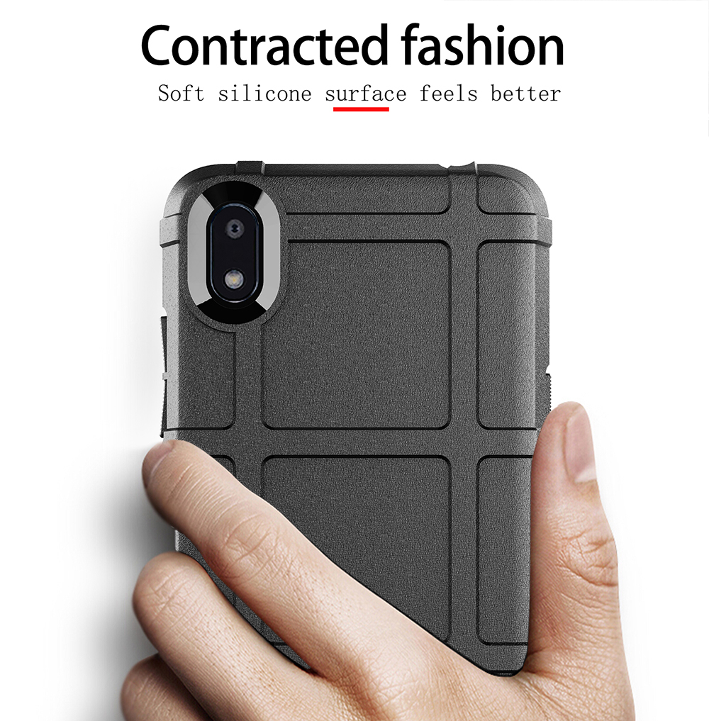 Texture Anti-chariot Carré Tpud TPU Tpe Téléphone Pour LG K20 (2019) - le Noir