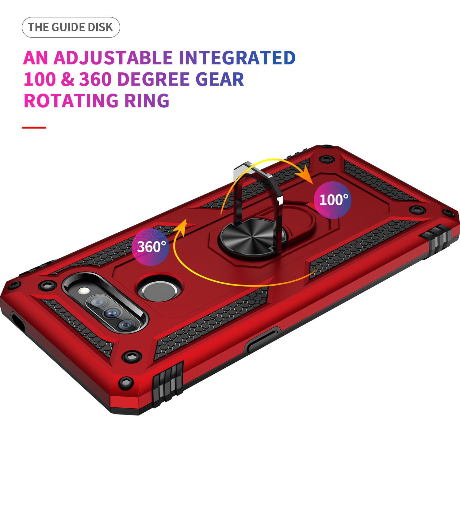 PC+TPU Combo Kickstand Armor Cubierta Elegante Para LG K50S - Rojo