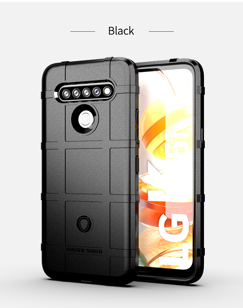 Rugged Shield Square Grid Textur TPU -abdeckung Für LG K61/Q61 - Blau