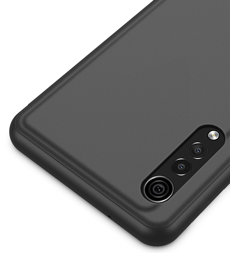 Miroir Plaqué Viete de Surface Étui de Téléphone Mobile en Cuir Pour LG Velvet 4g / 5g - le Noir