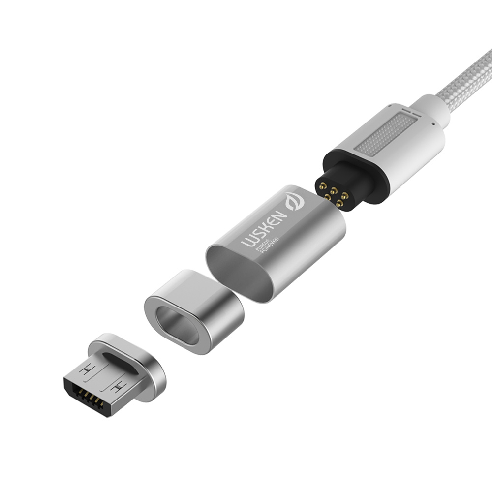 WSKEN Metal Mini 2 Magnetic Sync Charge Nylon Micro USB Cable for Samsung/LG/Sony-5