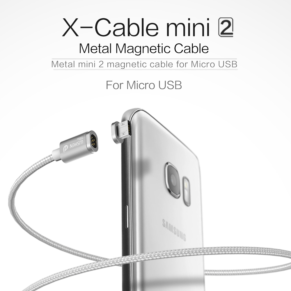 WSKEN Metal Mini 2 Magnetic Sync Charge Nylon Micro USB Cable for Samsung/LG/Sony-12