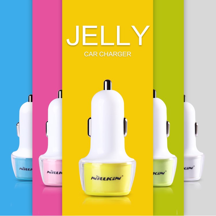 NILLKIN Jelly Car Charger Dual USB for iPhone iPad Samsung Smartphone Tablet - Blue-2