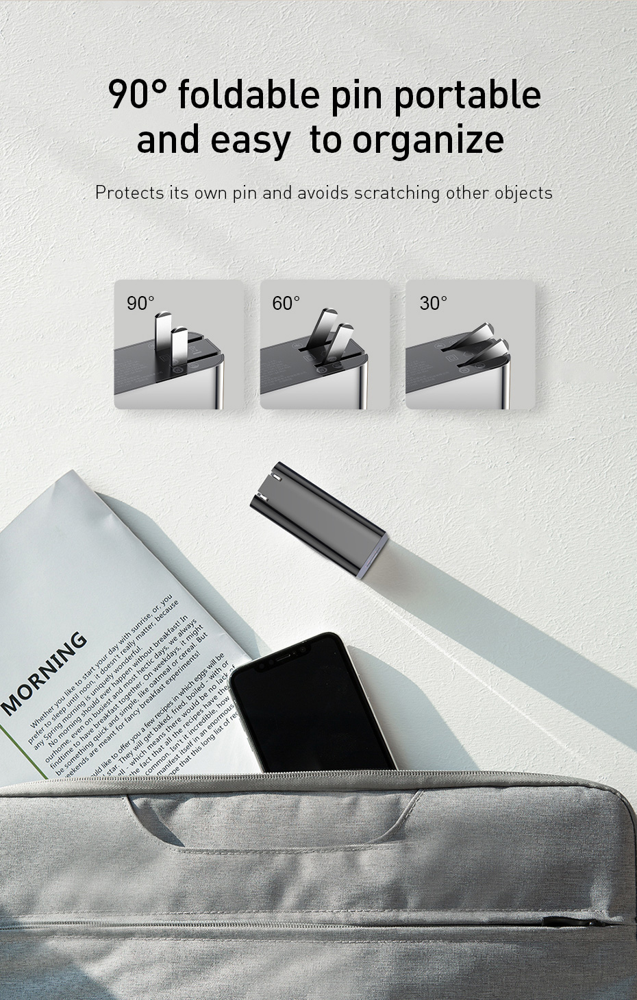 Tốc độ BASEUS PPS Màn hình kỹ thuật số Tắt nguồn thông minh Bộ sạc nhanh PD3.0 + QC3.0 45W (Type-C + USB) - Phích cắm tiêu chuẩn CN / Đen-12