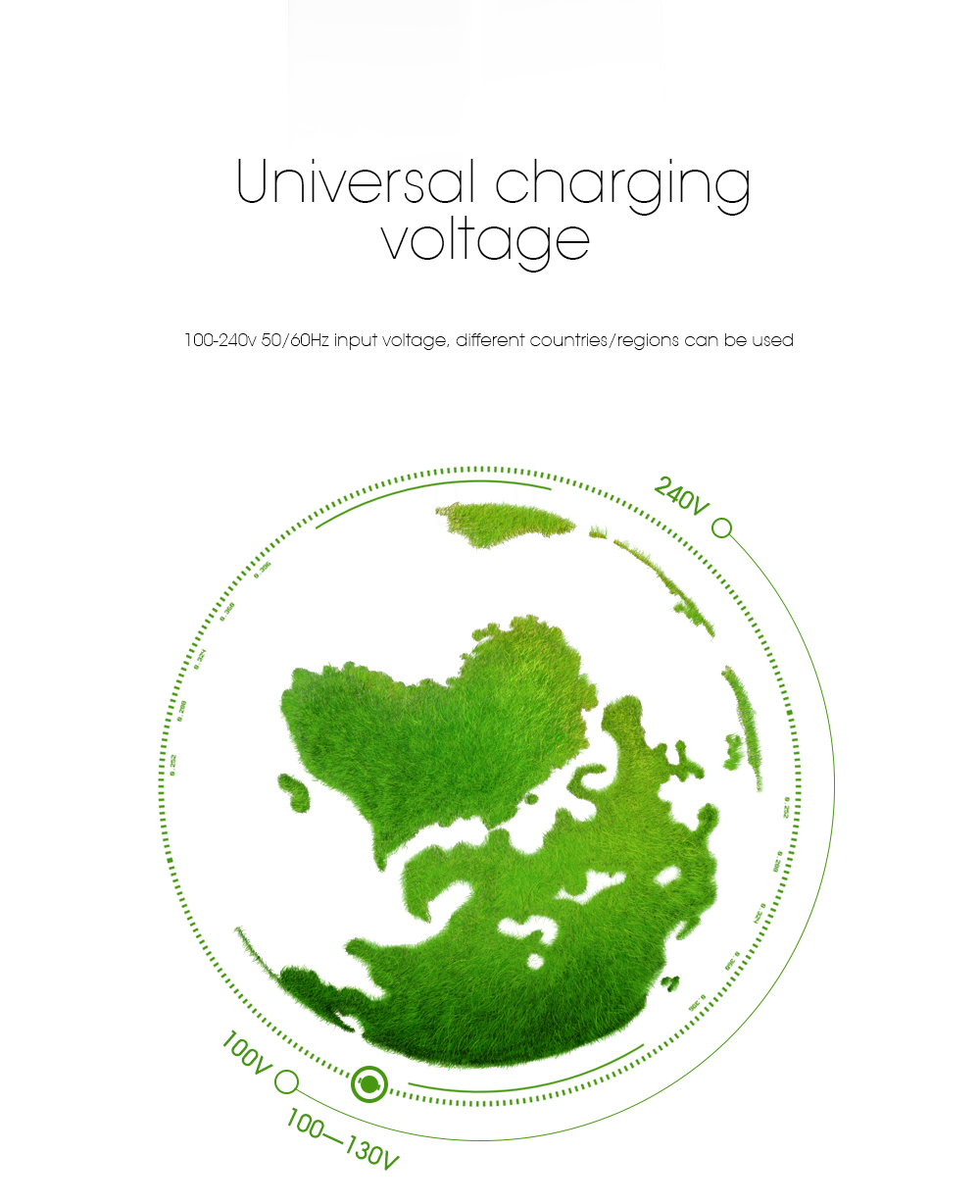 ESSAGER QC3.0 + Dual 2.4A USB 30W Charger de Voyage de Voyage - Bouche Blanche / eu