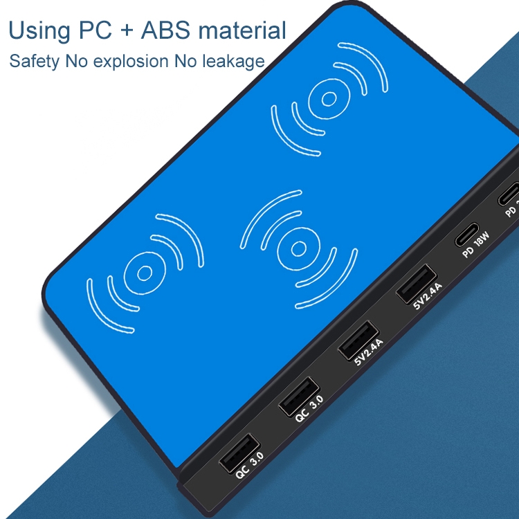 Caricabatterie Wireless A Fibratura Rapida Multifunzione Da 919 In 1 - Spina Dell'UE