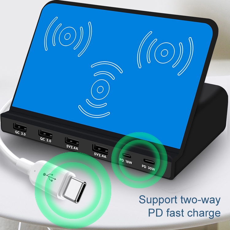 819 9-in-1 Multi-function Quick Chage Smart Wireless Charger - EU Plug