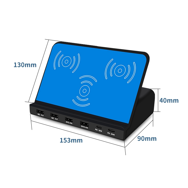 819 9-in-1 Multi-function Quick Chage Smart Wireless Charger - EU Plug