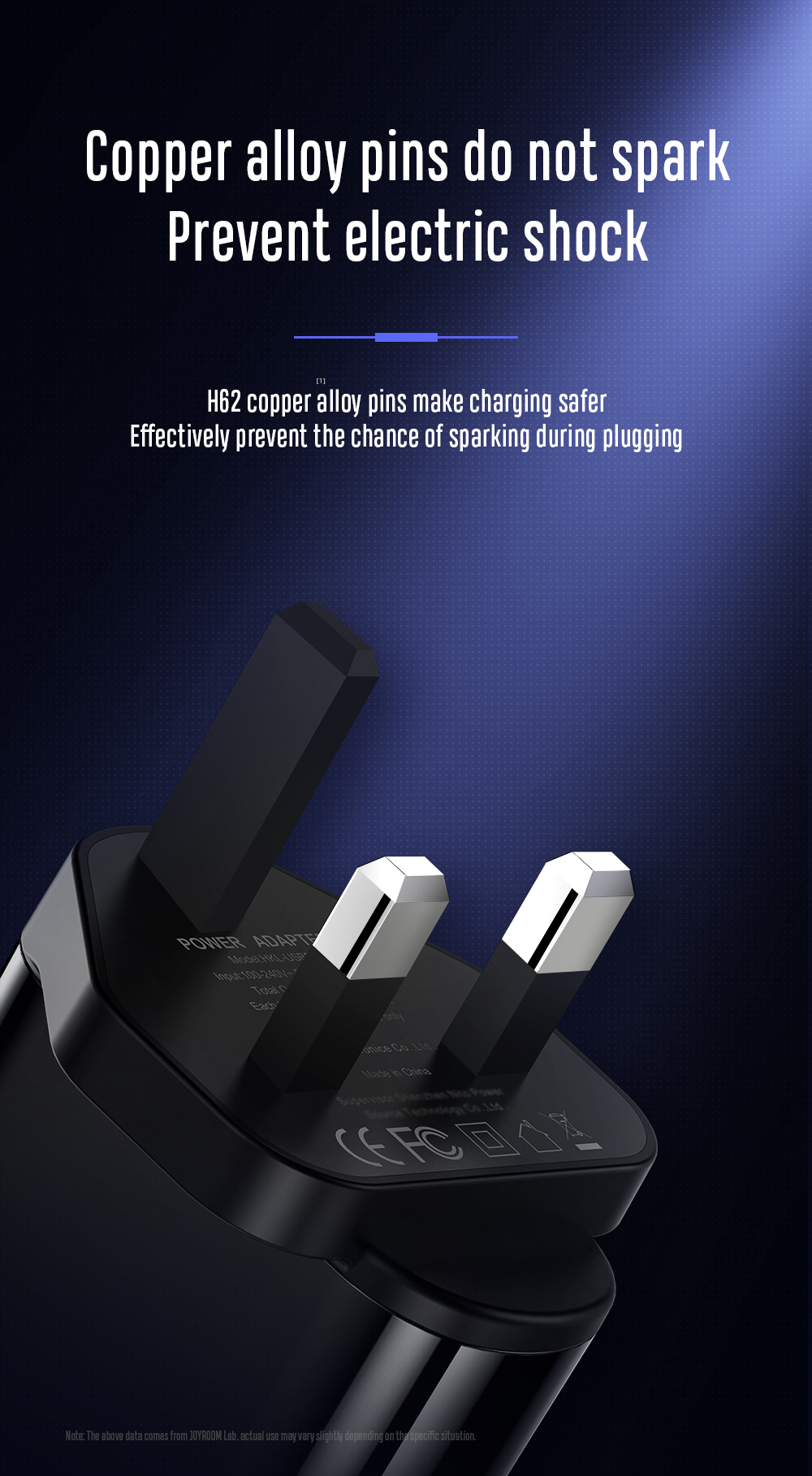 JOYROOM HKL-USB59 Sharp Series 3.4A Intelligent Digital Travel Wall Charger (3 USB) - UK Plug-7