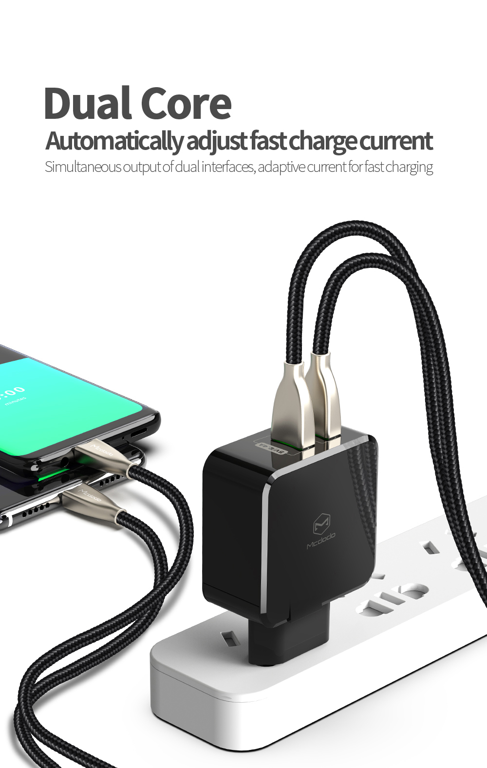 MCDODO 5A Thunder Series Dual-port Super Fast Charger - EU Plug-5
