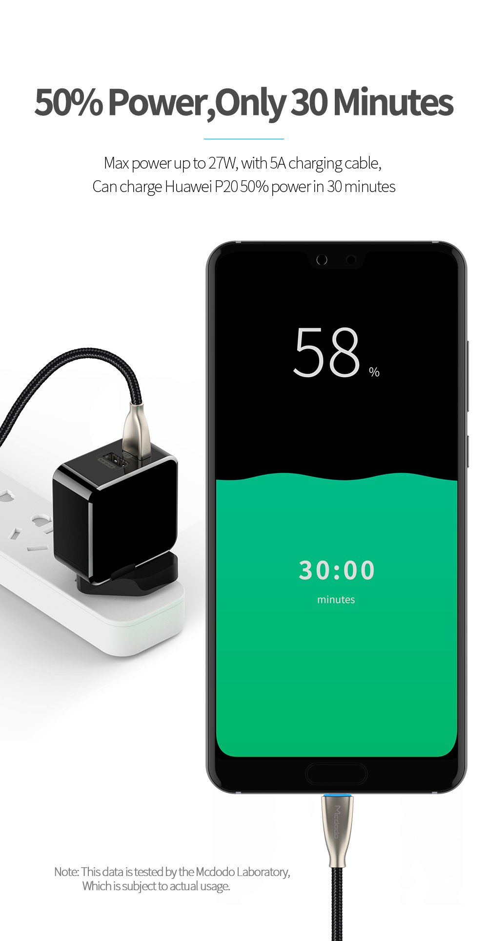 MCDODO 5A Thunder Series Dual-port Super Fast Charger - UK Plug-1