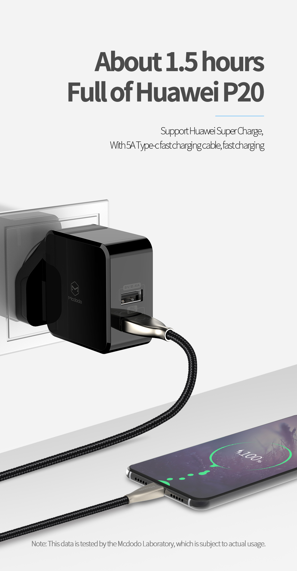 MCDODO 5A Thunder Series Dual-port Super Fast Charger - UK Plug-7