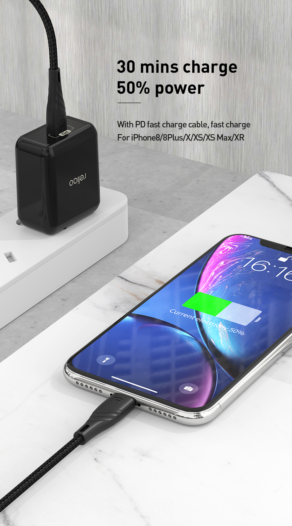 MCDODO Smart Series RCH-62 Reliqo TC-061 PD Quick Charge Set Wall Charger+Cable Black - US Plug-5