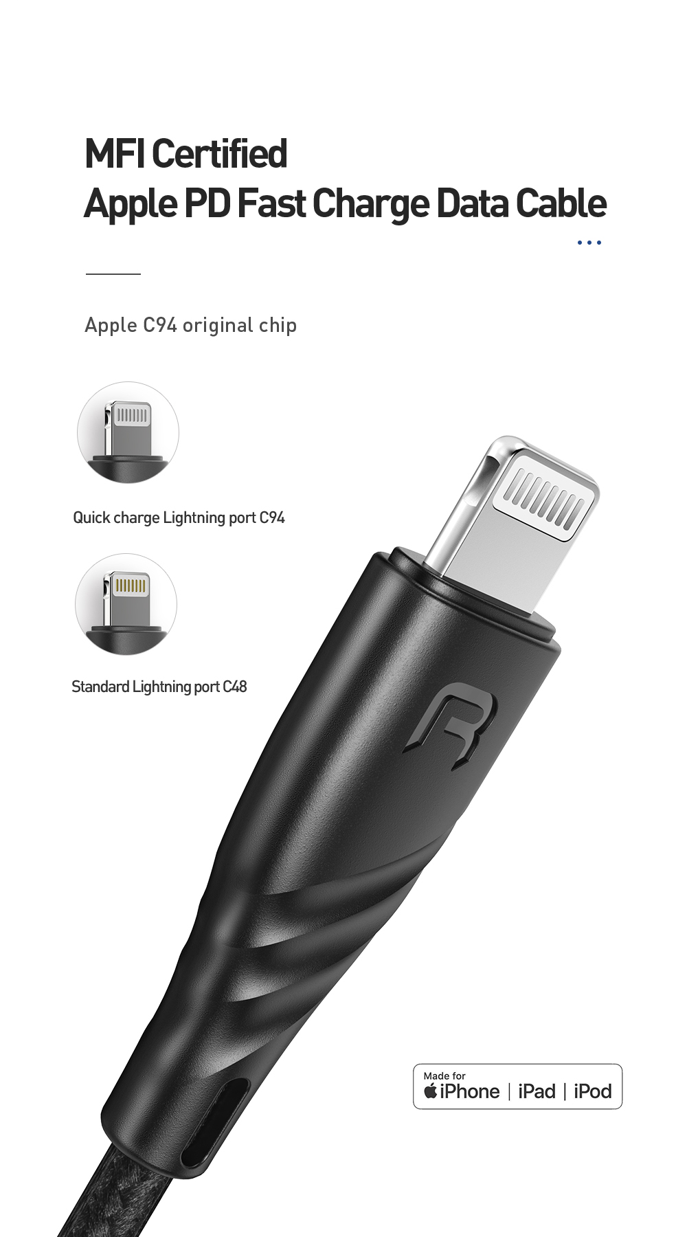 MCDODO Smart Series RCH-62 Reliqo TC-061 PD Quick Charge Set Wall Charger+Cable Black - US Plug-6