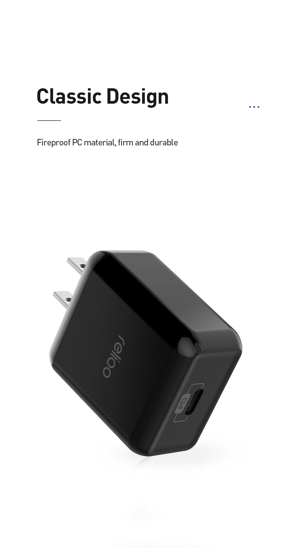 MCDODO Smart Series RCH-62 Reliqo TC-061 PD Quick Charge Set Wall Charger+Cable Black - US Plug-8