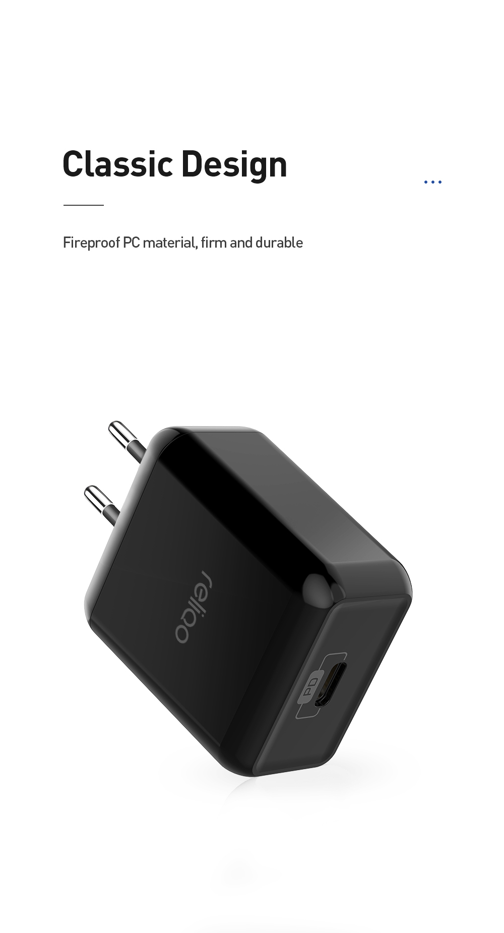 MCDODO Smart Series RCH-62 Reliqo TC-061 PD Quick Charge Set Wall Charger+Cable Black - EU Plug-8