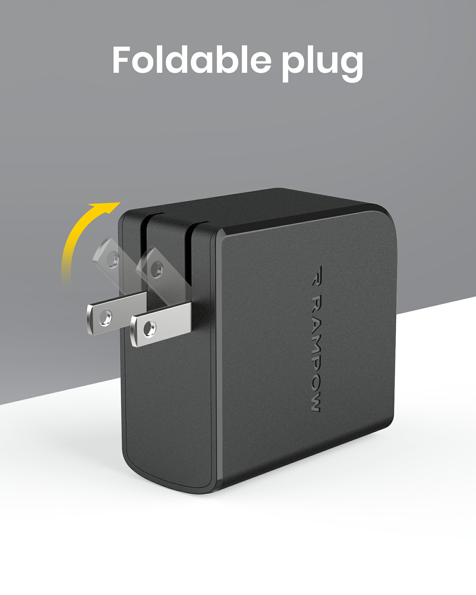 RAMPOW 36W Type C + USB A Dual Port Fast PD Wall Charger with 30W Power Delivery 3.0 - Black, US Plug-2