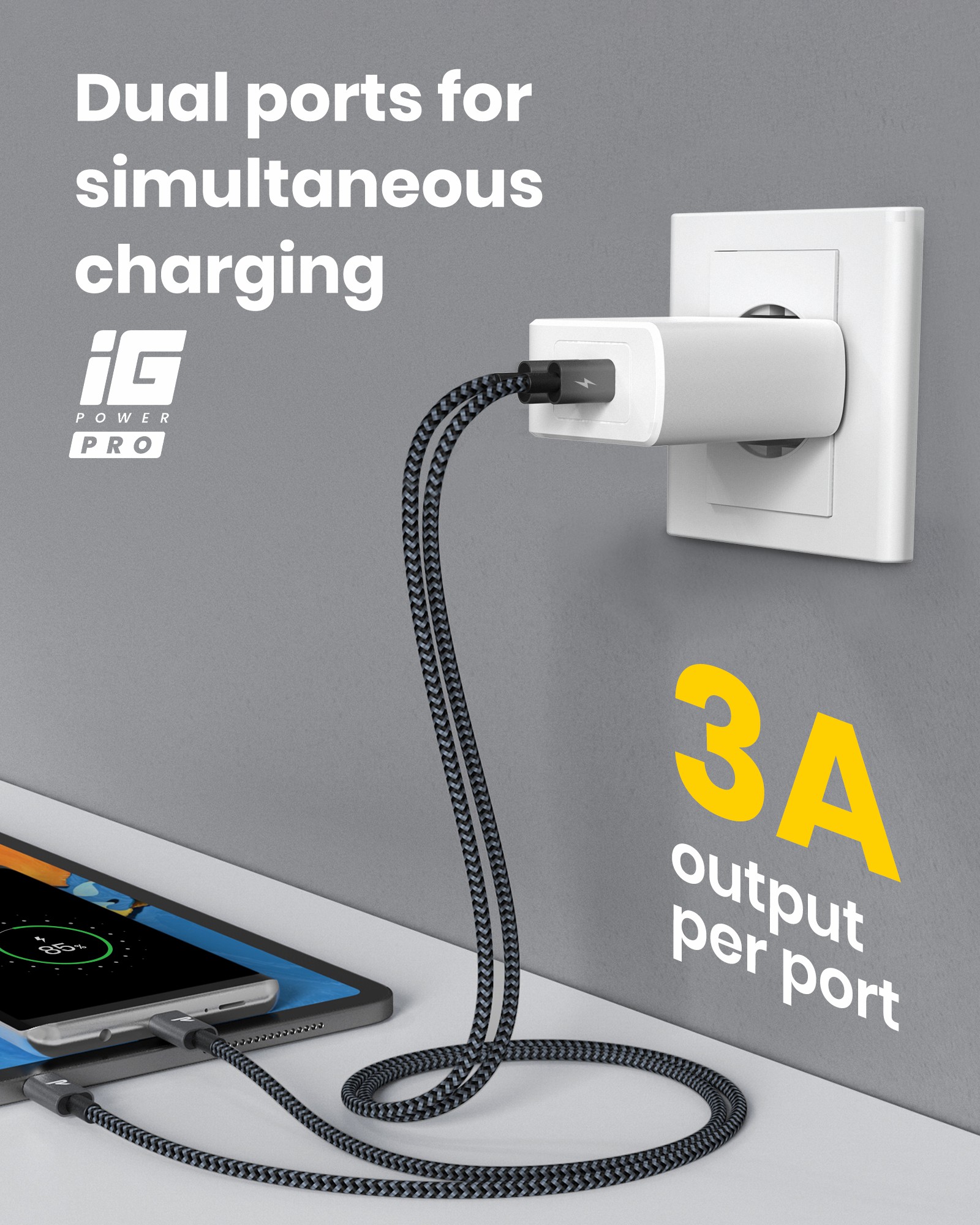 RAMPOW 36W Dual-Port-Typ-C-Wand-Ladegerät Mit 30W Leistungsabgabe 3.0 Schnellladenetzteil - Weiß, EU-Stecker-8