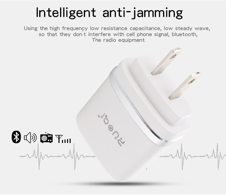 ZUOQI L201 US Plug Dual USB AC Power Adapter Travel Wall Charger for iPhone Samsung - Silver-13