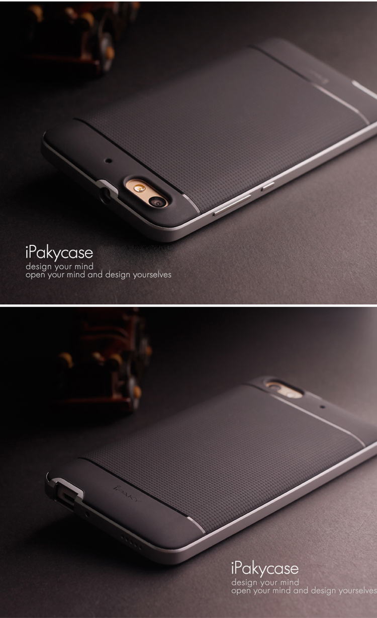IPAKY for Huawei Honor 4C Hybrid 2-Piece PC + TPU Cover - Silver-1