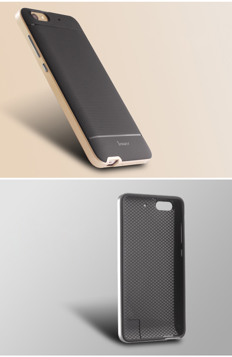 IPAKY for Huawei Honor 4C Hybrid 2-Piece PC + TPU Cover - Silver-3