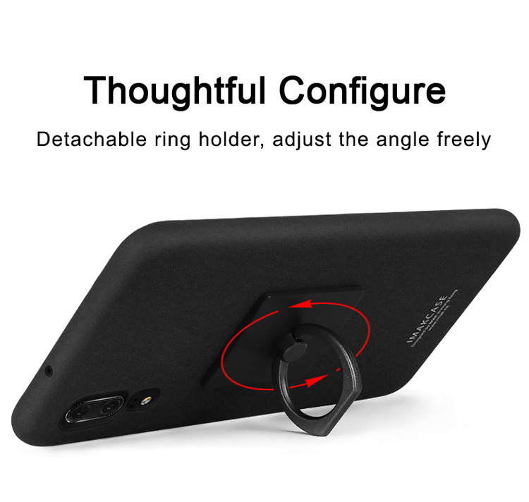 Imak Ring Holder Kickstand Matte Hard Case + Screen Protector Para Huawei P20 - Preto