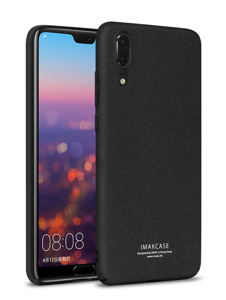 Imak Ring Holder Kickstand Matte Hard Case + Screen Protector Para Huawei P20 - Preto