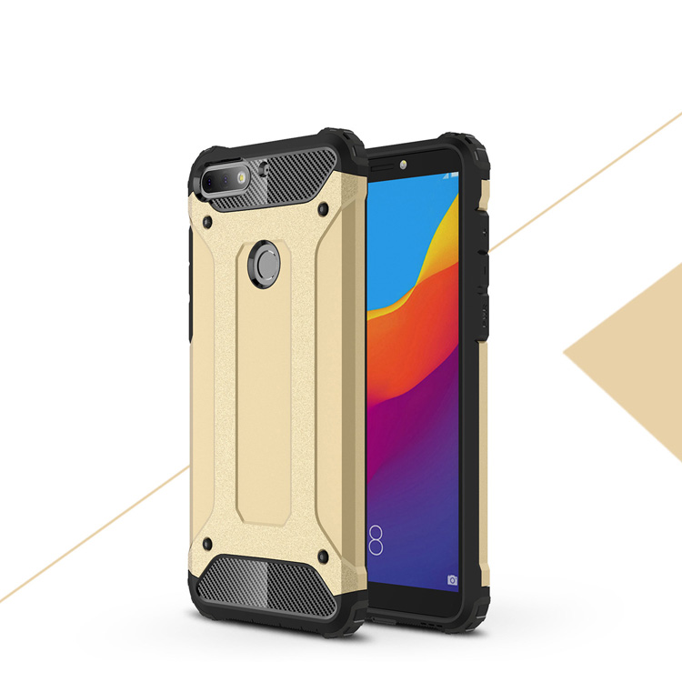 Robuste Robuste Combo Handy Case (Kunststoff + TPU) Für Huawei Genießen Sie 8 / Ehre 7C / Y7 Prime (2018) - Gold