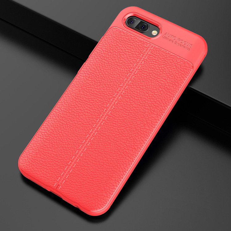 Litchi Texture TPU Case de Téléphone Portable Pour Huawei Honor 10 - le Noir