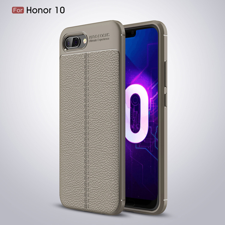 Litchi Texture TPU Case de Teléfonos Móviles Para Huawei Honor 10 - Negro