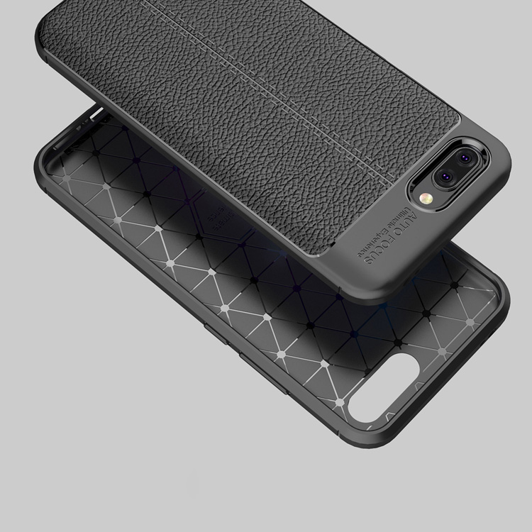 Litchi Texture TPU Case de Teléfonos Móviles Para Huawei Honor 10 - Negro