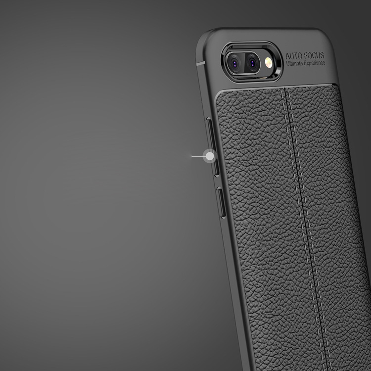 Litchi Texture TPU Case de Teléfonos Móviles Para Huawei Honor 10 - Negro