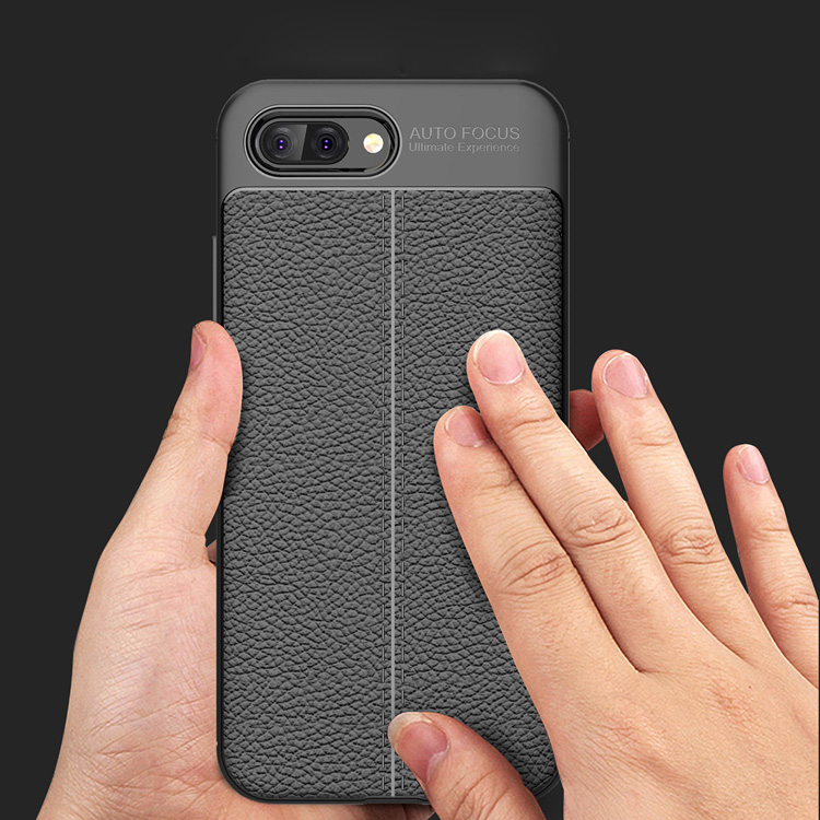 Litchi Texture TPU Case de Teléfonos Móviles Para Huawei Honor 10 - Negro