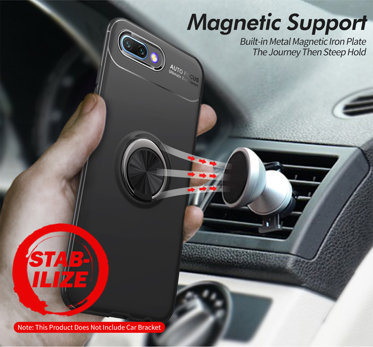 Dinger Ring Kickstand Tpu Telephel Para Huawei Honor 10 (hoja de Metal Magnético Incorporado) - Azul