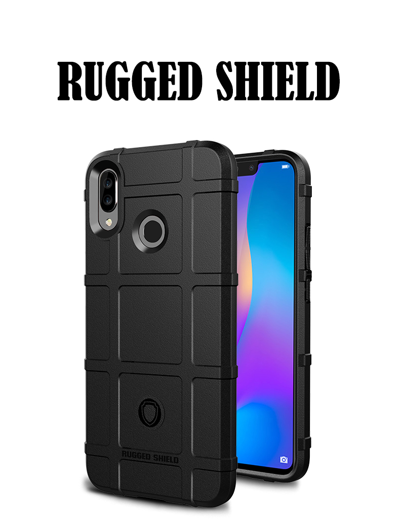 Anti-choque Grade Quadrado Textura Macia Tpu Telefone Celular Para Huawei P Inteligente + / NOVA 3I. - Preto