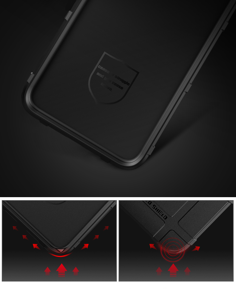 Anti-choque Grade Quadrado Textura Macia Tpu Telefone Celular Para Huawei P Inteligente + / NOVA 3I. - Preto