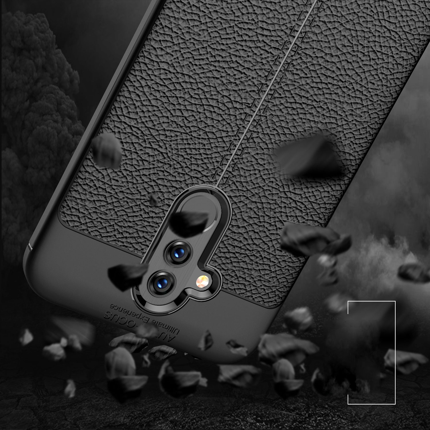 Cover Posteriore Tpu Morbido Per Grano Litchi Per Huawei Mate 20 Lite - Nero