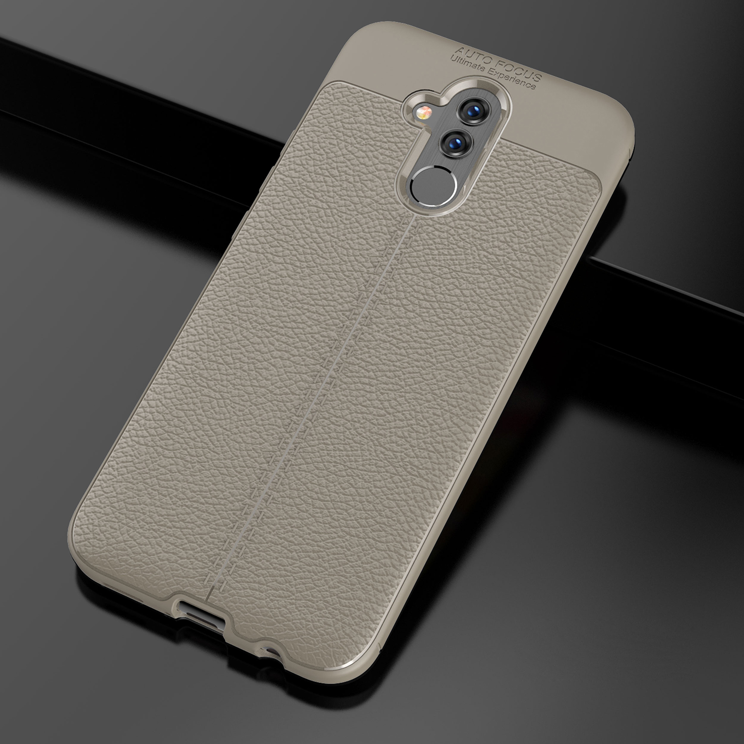 Couvercle Arrière TPU à Grain Litchi Soft Pour Huawei Mate 20 Lite - le Noir