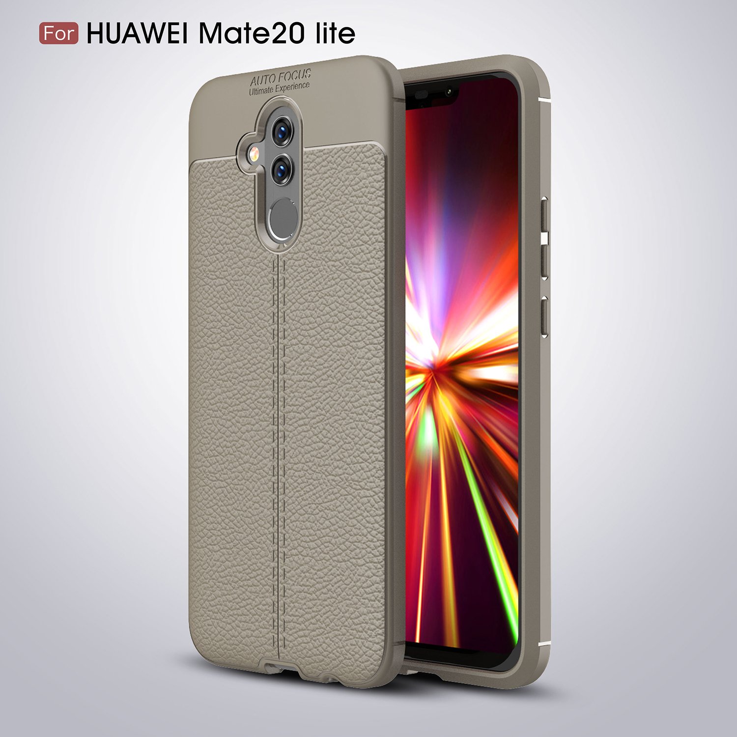 Cover Posteriore Tpu Morbido Per Grano Litchi Per Huawei Mate 20 Lite - Nero