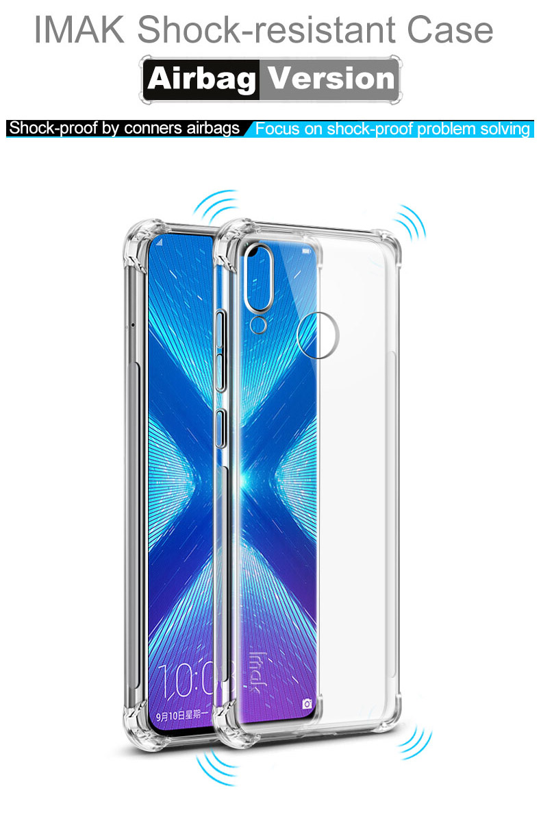 Imak Skin Feel Case TPU Anti-drop + Film Per Schermo a Prova di Esplosione Per Huawei Honor 8x / Onore Visualizza 10 Lite - Nero Opaco