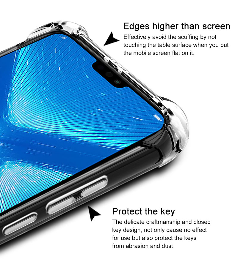 Imak Skin Feel Anti-drop TPU Case + Film D'écran à L'épreuve Des Explosions Pour Huawei Honor 8X / Honneur Voir 10 Lite - Noir Mat