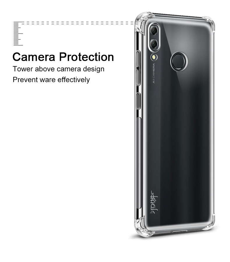 Imak Skin Feel Anti-drop TPU Case + Film D'écran à L'épreuve Des Explosions Pour Huawei Honor 8X / Honneur Voir 10 Lite - Noir Mat