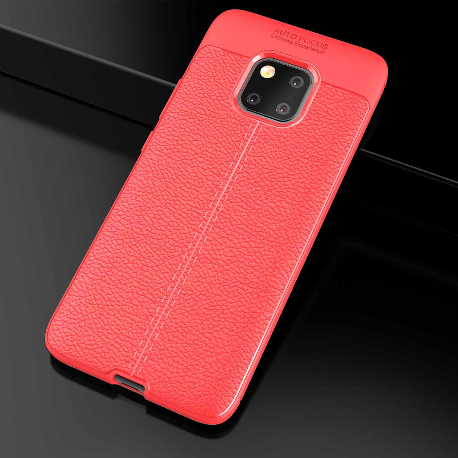 Litchi Texture TPU Back Case Для Huawei Mate 20 Pro Pro - Черный