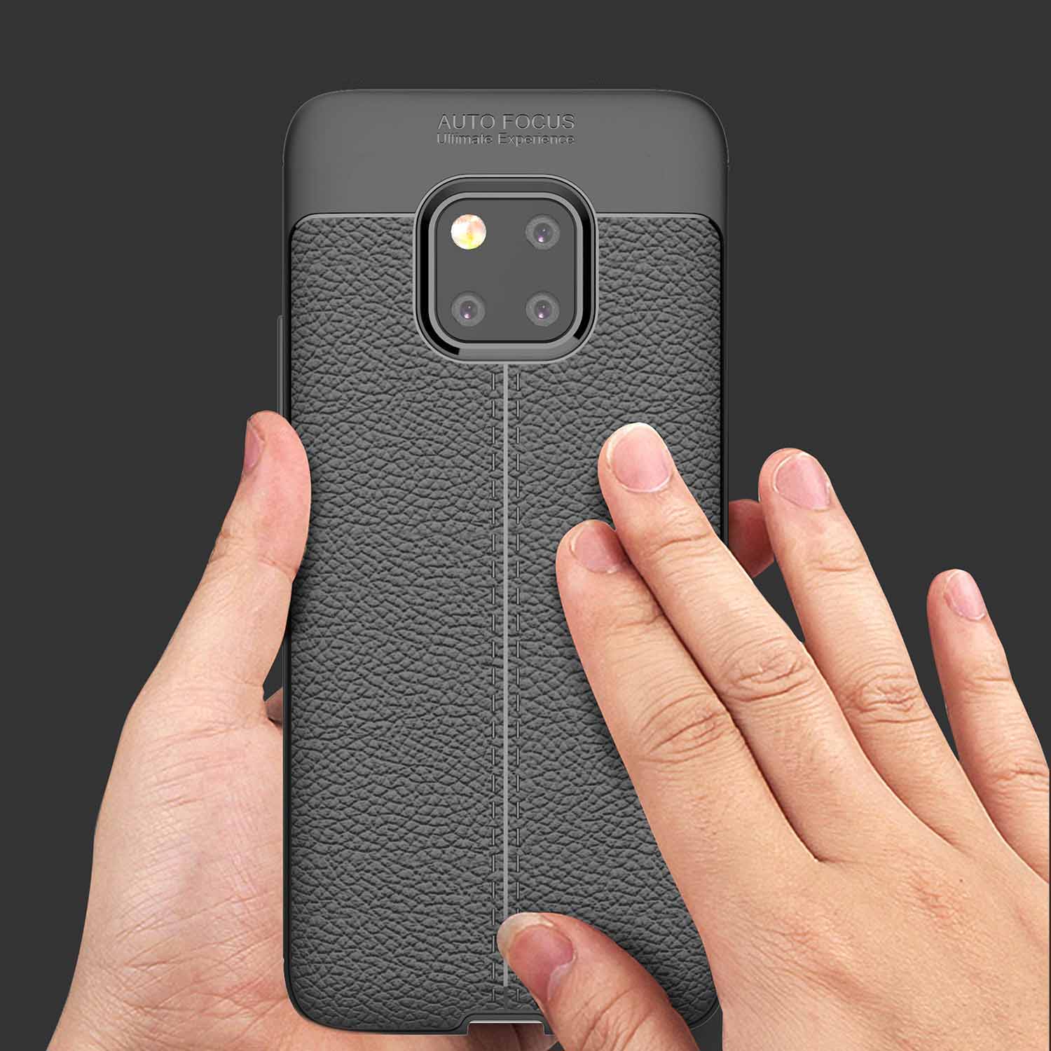 Litchi Texture TPU Back Case Для Huawei Mate 20 Pro Pro - Черный